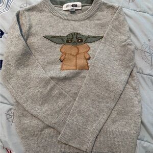GAP Kids Gray Sweater with Grogu Star Wars Design